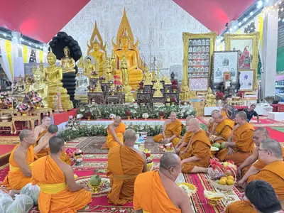 ประมวลภาพคณะสงฆ์และคณะศิษยานุศิษย์ทำสามีจิกรรมในช่วงเทศกาลเข้าพรรษา ๒๕๖๙ วัดจุฬามณี
