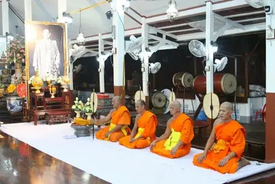 ประมวลภาพการสวดพระอภิธรรมพระบรมศพ พระบาทสมเด็จพระเจ้าอยู่หัวในพระบรมโกศ ณ วัดจุฬามณี ปี ๒๕๕๙